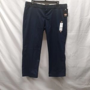 Dickies womens 774 low rise straight leg work pants blue 18 P